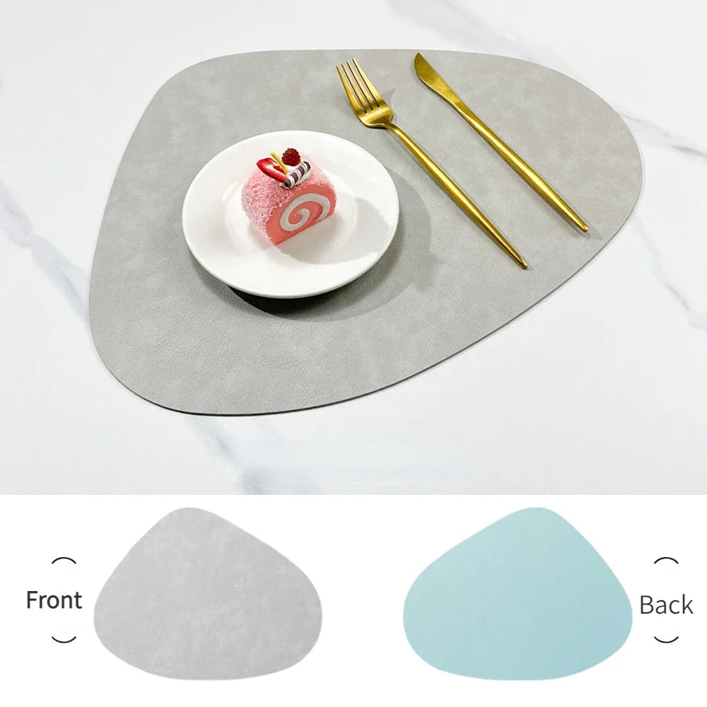 NordicDrop Dual-Sided Faux Leather Placemats — Non-Slip & Heat-Resistant