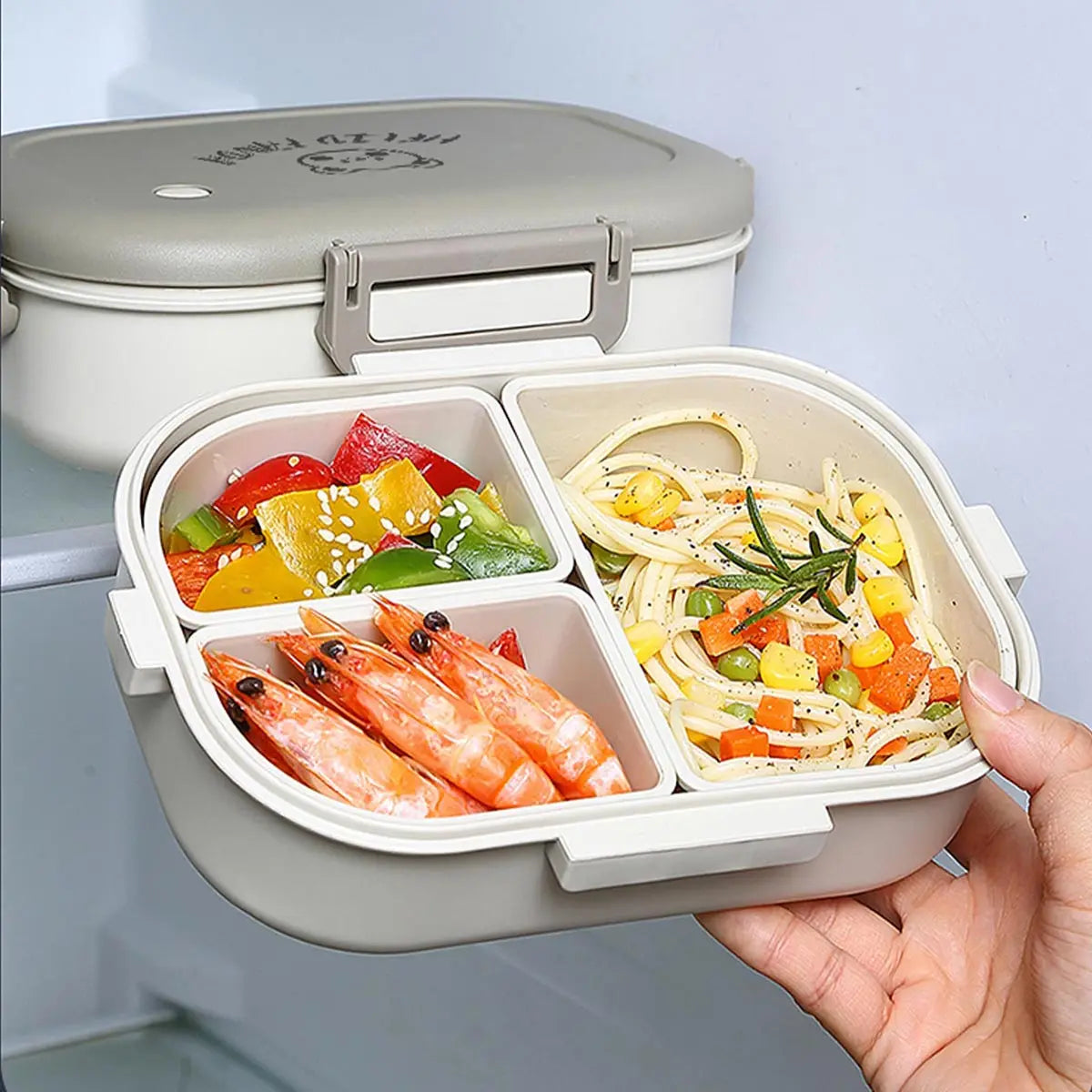 FreshMate Portable Bento Lunch Box — Leak-Proof 3-Compartment Design for On-The-Go Meals