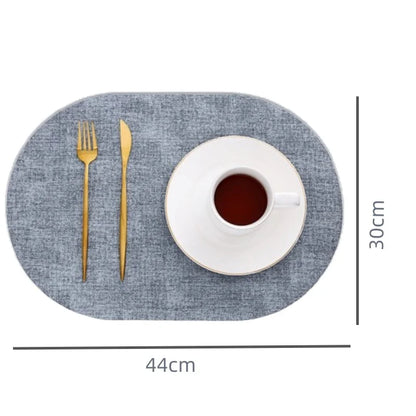 LinoMat Oval Faux Leather Placemats — Heat-Resistant & Non-Slip for Elegant Table Protection