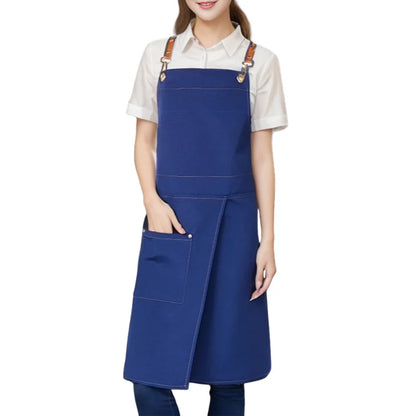 WorkEase Waterproof Canvas Apron with Split-Skirt Design and Handy Pockets