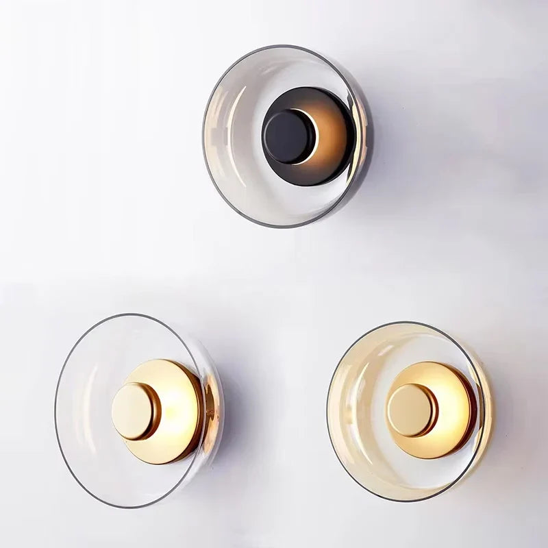 Nordic Glass LED Wall Sconce – Sleek Modern Round Decorative Wall Light