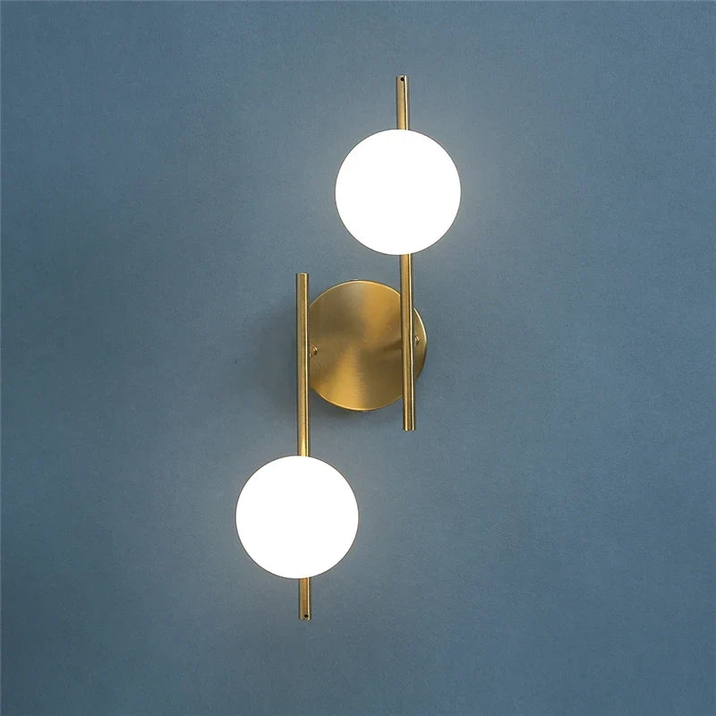 Astra Dual Globe Wall Light — Modern Gold Finish