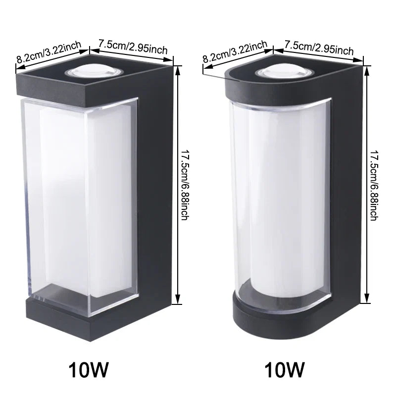 Contemporary LED Wall Light - Waterproof Outdoor Sconce with Up & Down Lighting