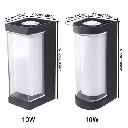 Contemporary LED Wall Light - Waterproof Outdoor Sconce with Up & Down Lighting