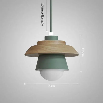 Nordic Wood Pendant Light – Playful Colourful Macaron Design