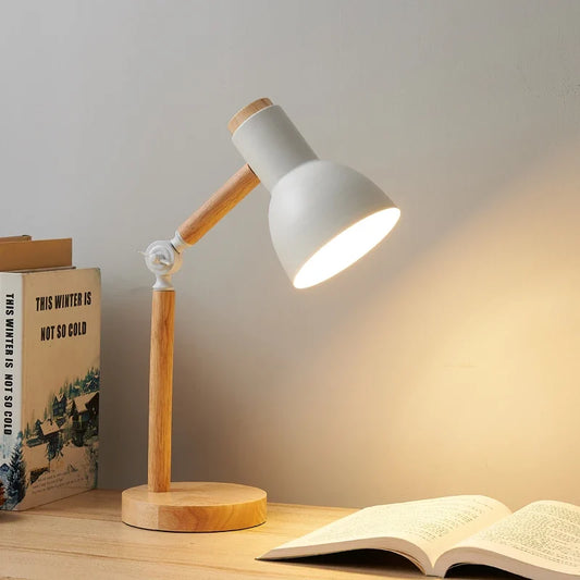 Sleek Nordic Wooden Desk Lamp - Adjustable Modern Table Light