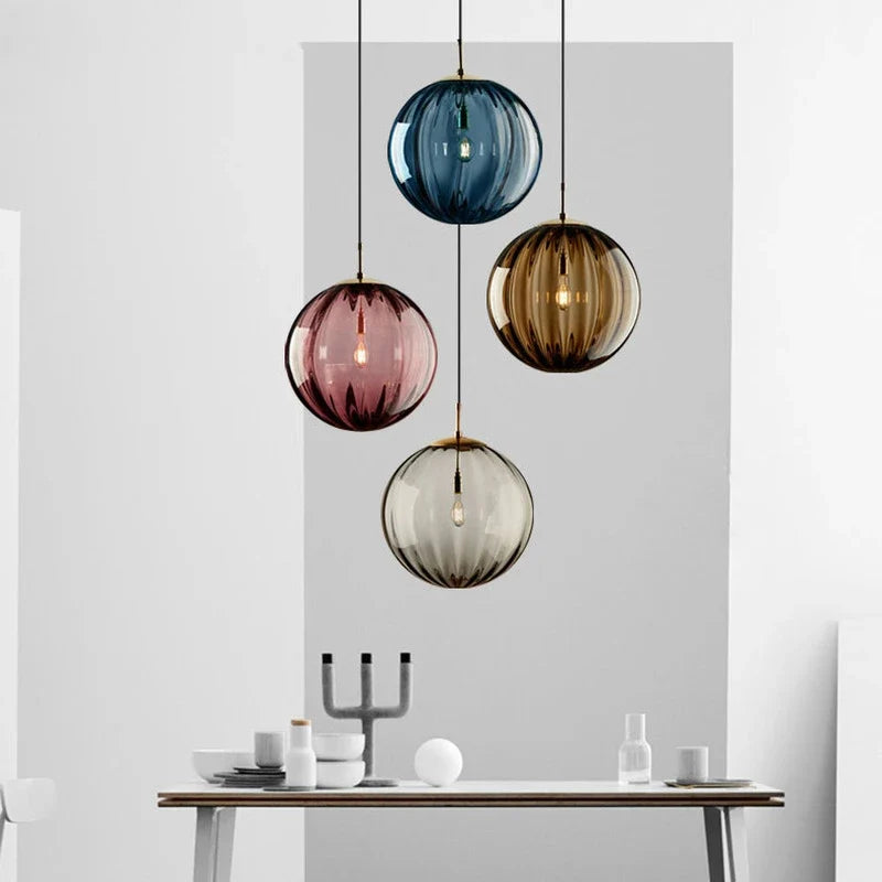 Sleek Glass Ball Pendant Light — Nordic Elegance for Any Space