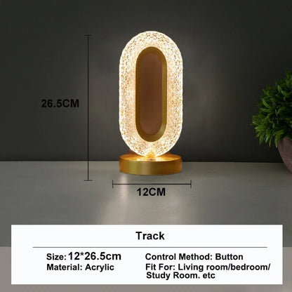 Stellora 3D Crystal LED Night Light with Rechargeable Battery and Touch Dimmer