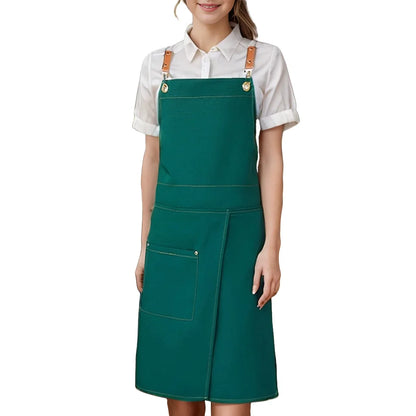 WorkEase Waterproof Canvas Apron with Split-Skirt Design and Handy Pockets