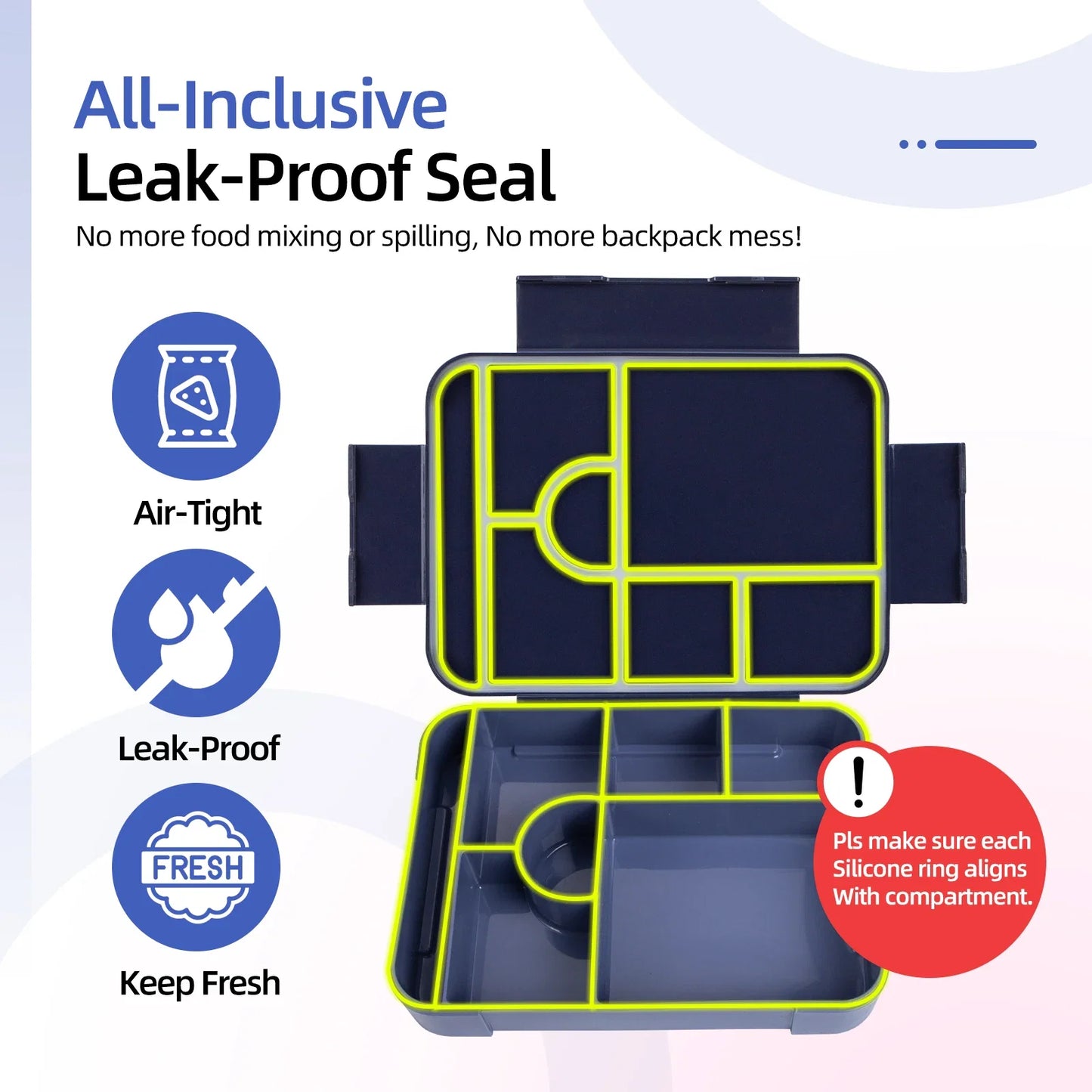 BentoMax 1330ml Large-Capacity Leak-Proof Bento Lunch Box – Microwave-Safe & Portable Food Container
