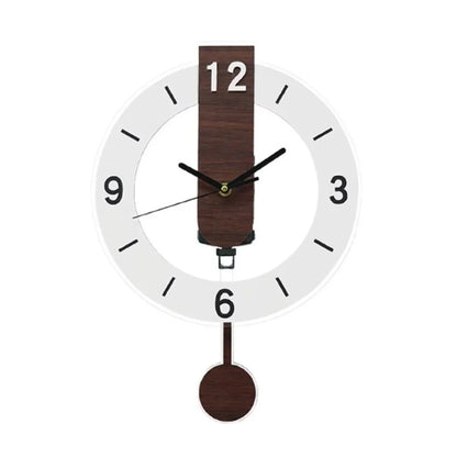 Elegant Minimalist Pendulum Wall Clock — Contemporary Acrylic & Wood Design