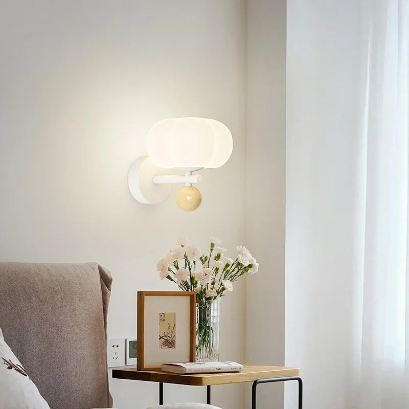 Nordic Pumpkin Wall Lamp - Sleek Glass & Metal Sconce for Modern Interiors