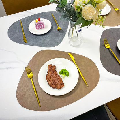 NordicDrop Dual-Sided Faux Leather Placemats — Non-Slip & Heat-Resistant