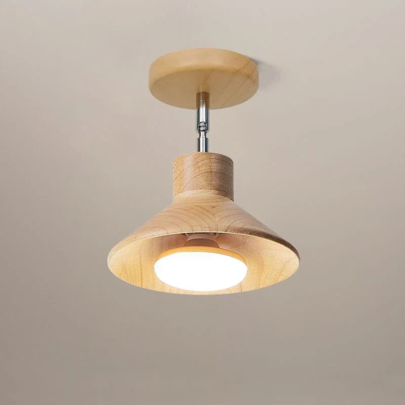 NordicWood Ceiling Lamp - Natural Timber Cone Design for a Warm, Modern Glow