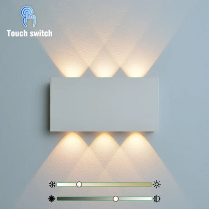LumiBlock Wireless Rechargeable Wall Lamp — Minimalist Wood-Grain Design for Cozy, Modern Ambience