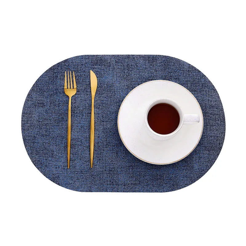 LinoMat Oval Faux Leather Placemats — Heat-Resistant & Non-Slip for Elegant Table Protection
