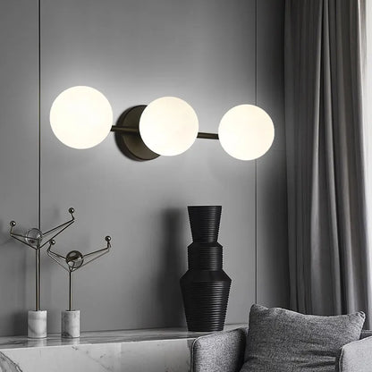 Sleek Nordic Glass Ball Wall Light with Triple-Globe Design
