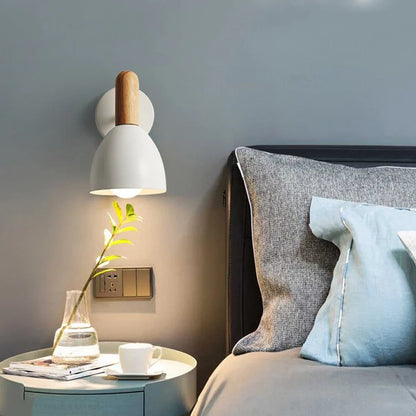 Nordic Wooden Wall Lamp - Adjustable Bedside Reading Light
