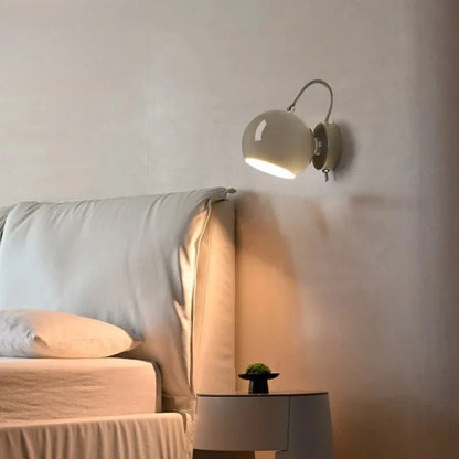 Nordic Cream Wall Lamp with Adjustable Dome Light — Modern, Minimalist Glow