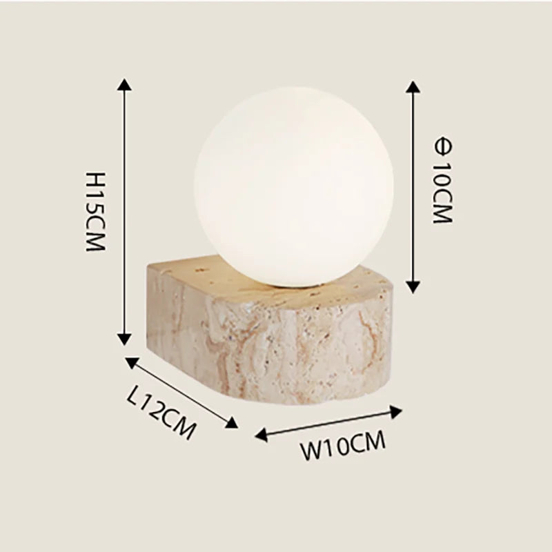 Travertine Stone Wall Lamp | Sleek Modern Japanese-Style LED Sconce