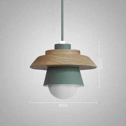 Nordic Wood Pendant Light – Playful Colourful Macaron Design