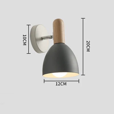 Nordic Wooden Wall Lamp - Adjustable Bedside Reading Light