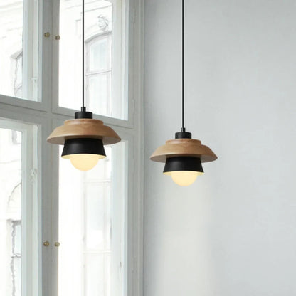 Nordic Wood Pendant Light – Playful Colourful Macaron Design