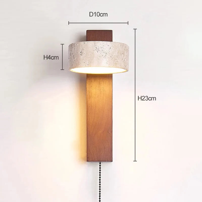 Éclat Wall Lamp – French Wabi-Sabi Headboard Light with Easy Pull Switch