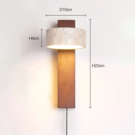 Éclat Wall Lamp – French Wabi-Sabi Headboard Light with Easy Pull Switch