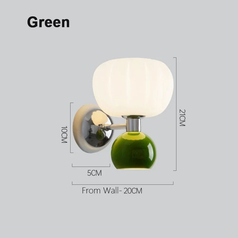 Nordic Pumpkin Wall Lamp - Sleek Glass & Metal Sconce for Modern Interiors
