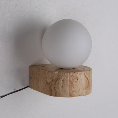 Travertine Stone Wall Lamp | Sleek Modern Japanese-Style LED Sconce