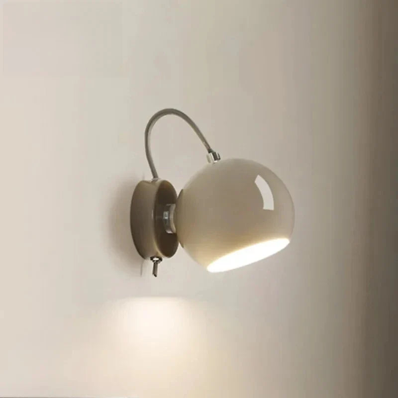 Nordic Cream Wall Lamp with Adjustable Dome Light — Modern, Minimalist Glow