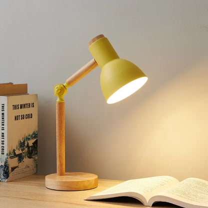 Sleek Nordic Wooden Desk Lamp - Adjustable Modern Table Light