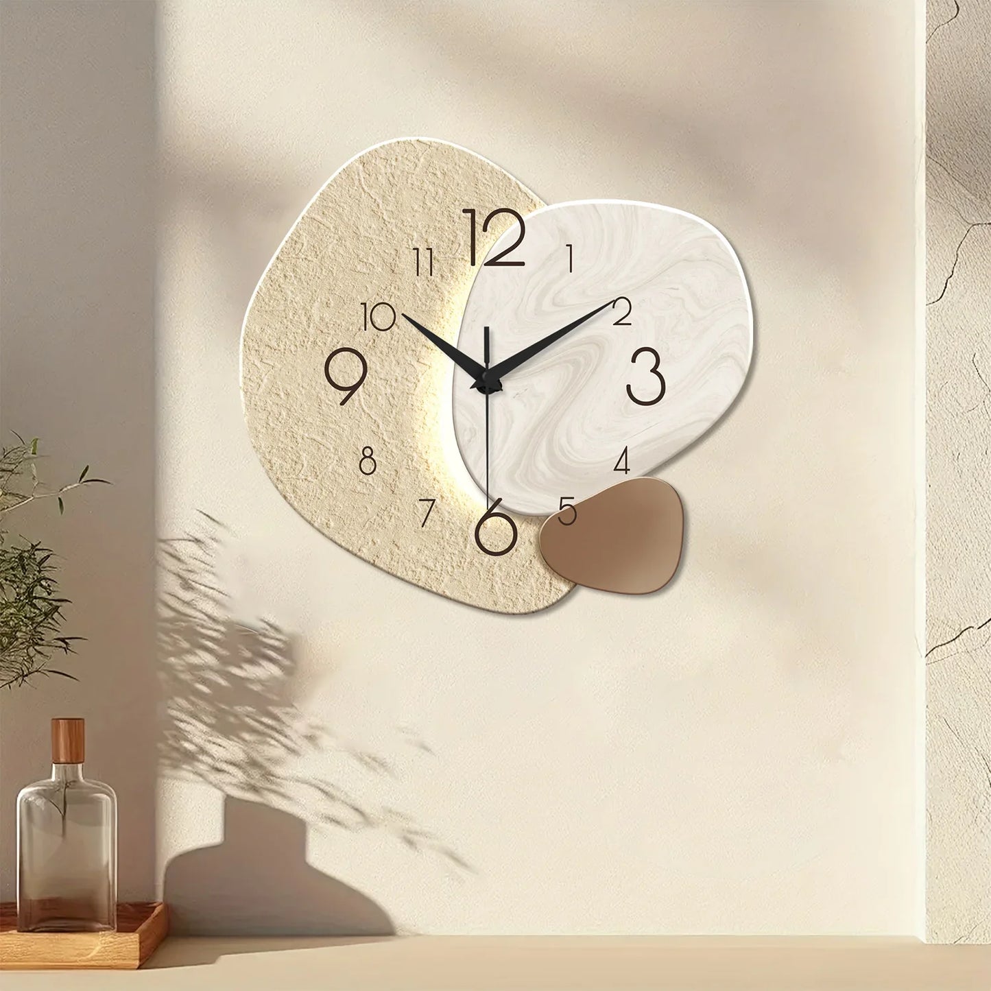 TempoStone Modern Minimalist Wall Clock - Silent Quartz Movement