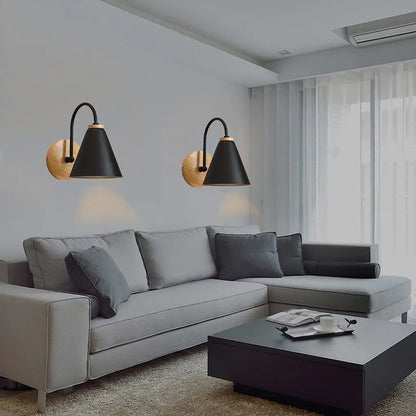Nordic Beam Wall Light – Scandinavian Wood & Iron Design