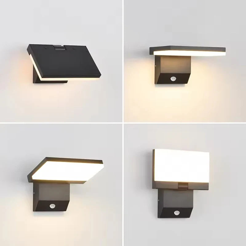 LumiFold Outdoor Wall Light — IP65 Waterproof, Optional Motion Sensor for Safer Exterior Lighting