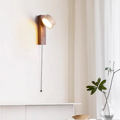 Éclat Wall Lamp – French Wabi-Sabi Headboard Light with Easy Pull Switch