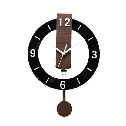 Elegant Minimalist Pendulum Wall Clock — Contemporary Acrylic & Wood Design