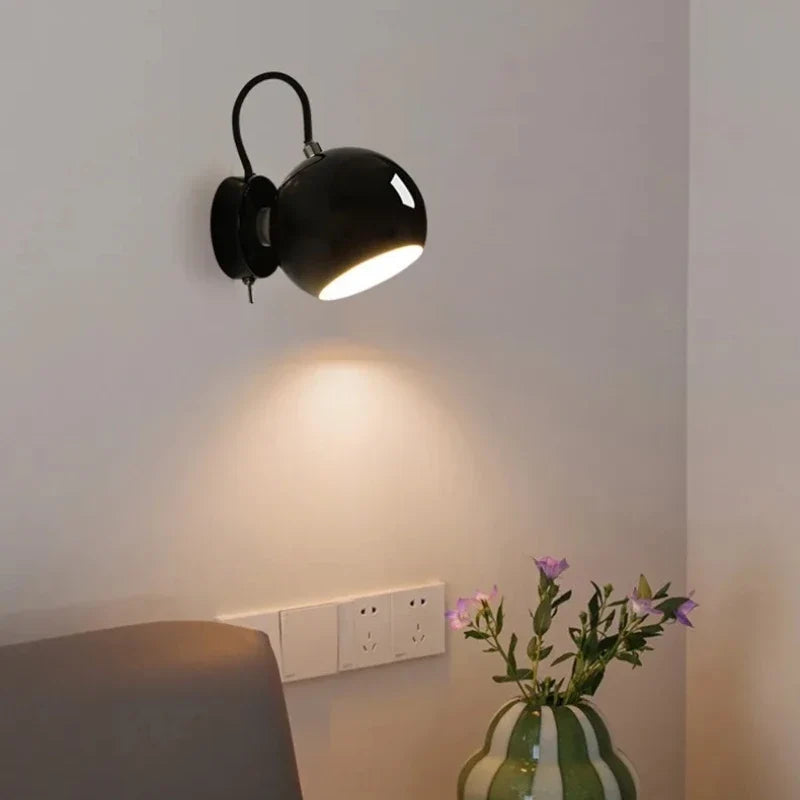 Nordic Cream Wall Lamp with Adjustable Dome Light — Modern, Minimalist Glow