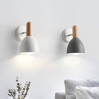 Nordic Wooden Wall Lamp - Adjustable Bedside Reading Light