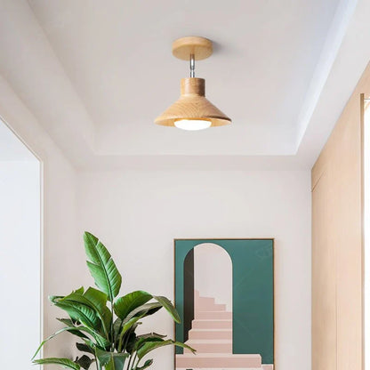 NordicWood Ceiling Lamp - Natural Timber Cone Design for a Warm, Modern Glow