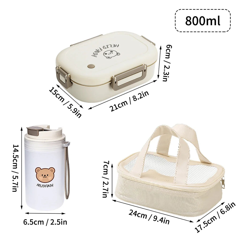 FreshMate Portable Bento Lunch Box — Leak-Proof 3-Compartment Design for On-The-Go Meals