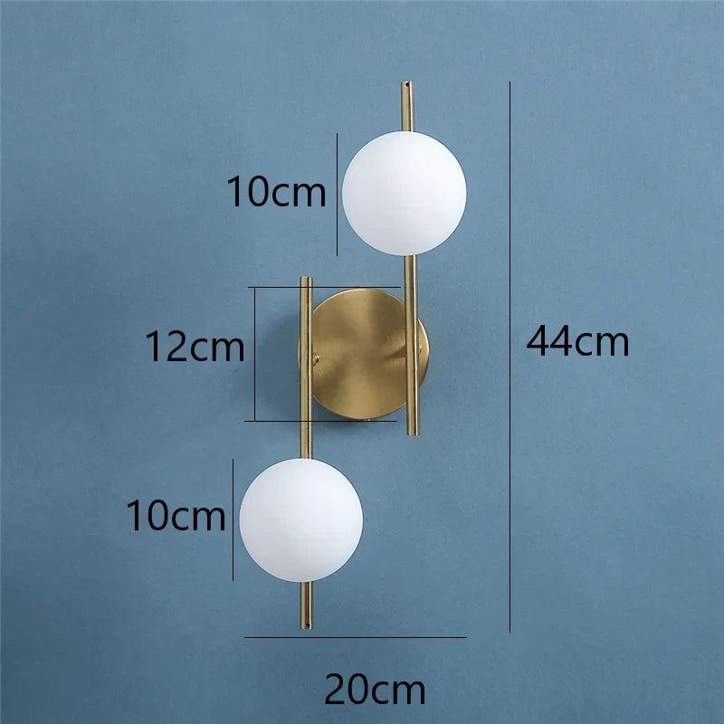 Astra Dual Globe Wall Light — Modern Gold Finish