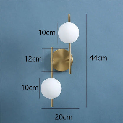 Astra Dual Globe Wall Light — Modern Gold Finish