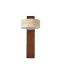 Travertine Wall Lamp | Modern Stone & Wood Sconce for Elegant Lighting