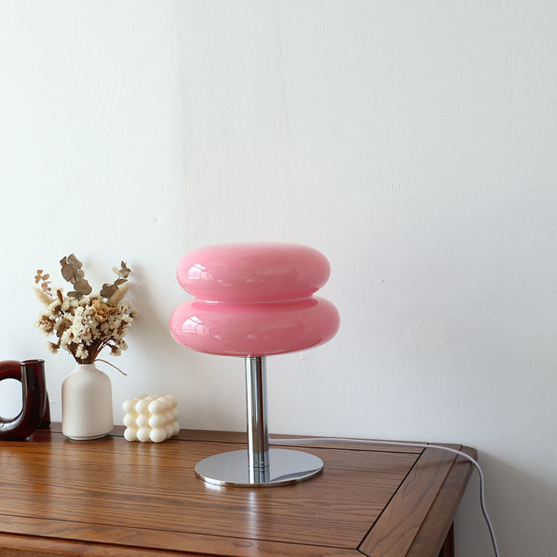 Italian Designer Glass Table Lamp — Sleek Modern-Retro Accent Light for Stylish Interiors