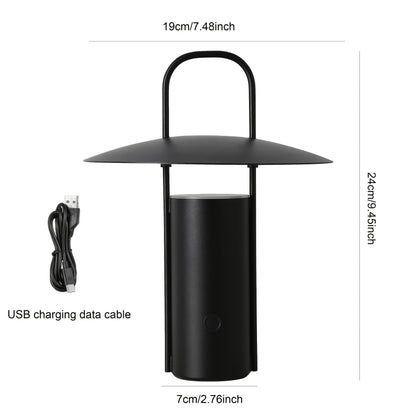 Wireless LED Touch Lamp - USB-Rechargeable Metal Table Light with Sleek Modern Design