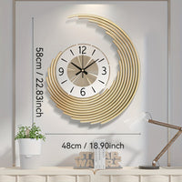 Sleek 3D Metal Wall Clock - Modern Design with Silent Quartz Movement, Decorative Accent