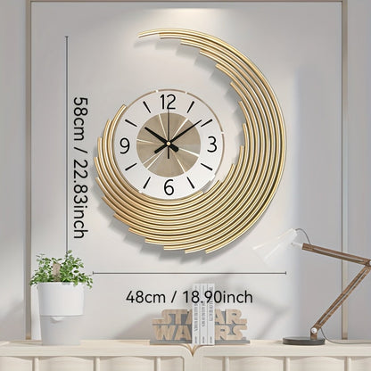 Sleek 3D Metal Wall Clock - Modern Design with Silent Quartz Movement, Decorative Accent
