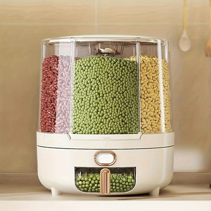 360° Rotating Airtight Food Storage Container – Large-Capacity Grain & Cereal Dispenser for Pantry Freshness